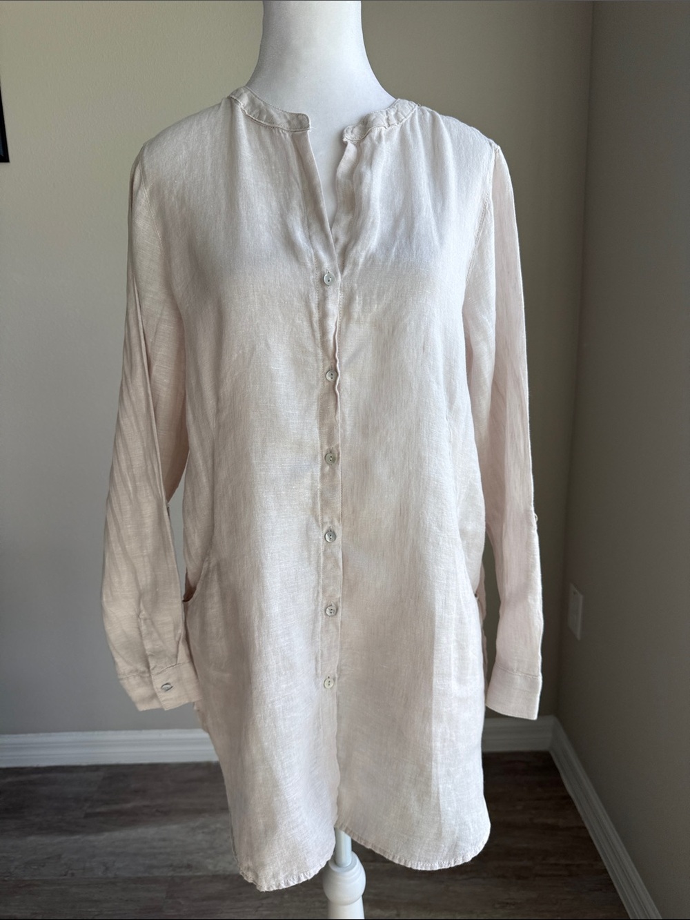 Sigrid Olsen women’s cream colored tunic top